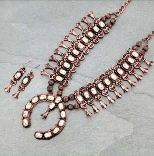 Full Squash Blossom  Necklace Set with Earrings