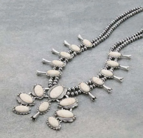 Squash Blossom Turquoise Necklace, Navajo Squash Blossom Necklace ,Squash Blossom Necklace Vintage, Western Turquoise Necklace,