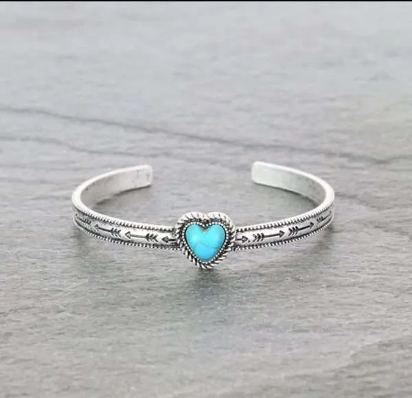 Bolt Natural Turquoise "C" Cuff Bracelet