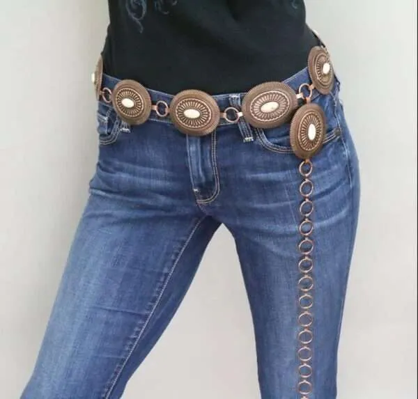 Western Concho Belt With Turquoise S/M