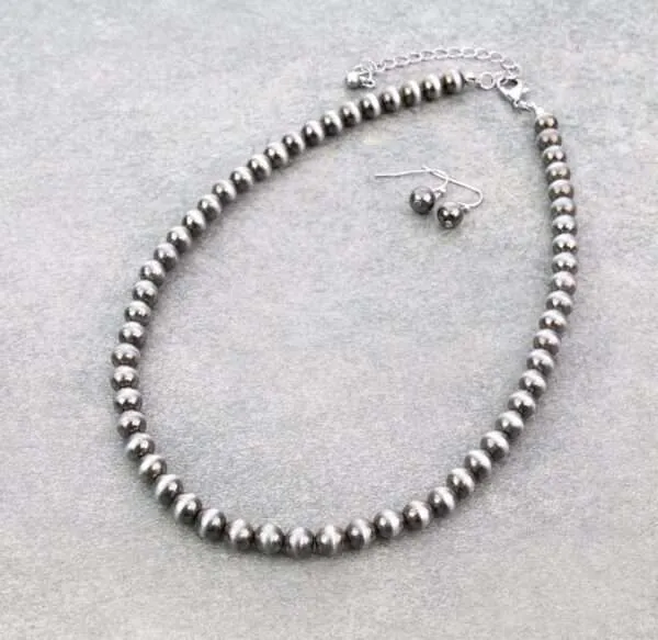 Navajo Style Pearls Necklace Beaded Necklace Western Southwestern Jewelry Bead & Pearl Layered Necklace