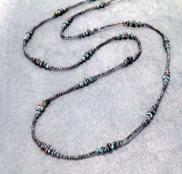Navajo Style Pearls Necklace Beaded Necklace Western Southwestern Jewelry Bead & Pearl Layered Necklace
