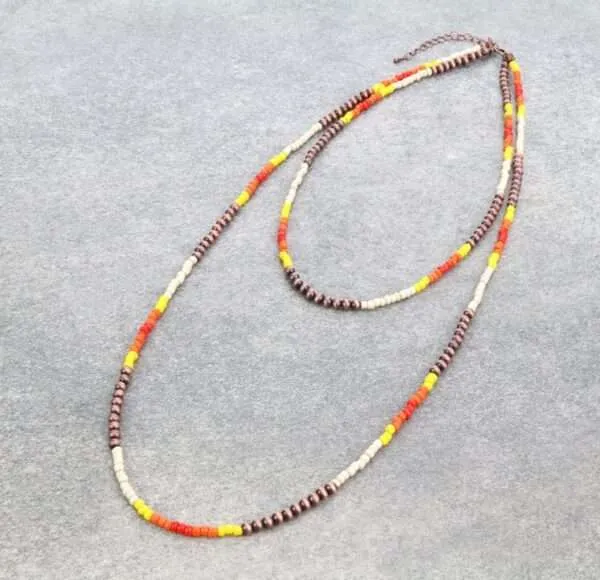 Navajo Style Pearls Necklace Beaded Necklace Western Southwestern Jewelry Seed Bead & Pearl Layered Necklace