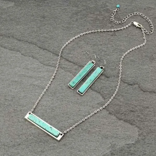 Natural Stone Bar Necklace
